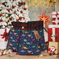 thumbnail image 6 of Rocae Dinosaur Flowers Print Christmas Drawstring Linen Gift Bag with Drawstrings Treat Bag Goody Present Bags for Christmas Party Favor, 6 of 8