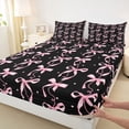 thumbnail image 4 of Erosebridal Black Pink Bow-tie Girls Full Size Sheets, Princess Style Bed Sheets, 4pcs, 4 of 5