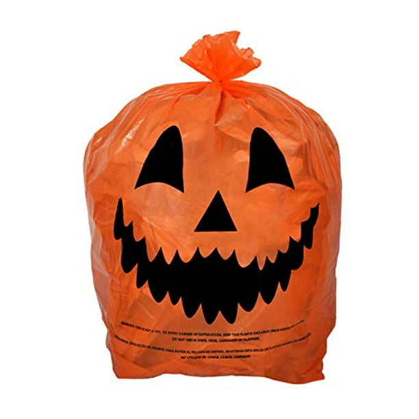 KINREX Halloween Pumpkin Plastic Lawn and Leaf Bags Decoration