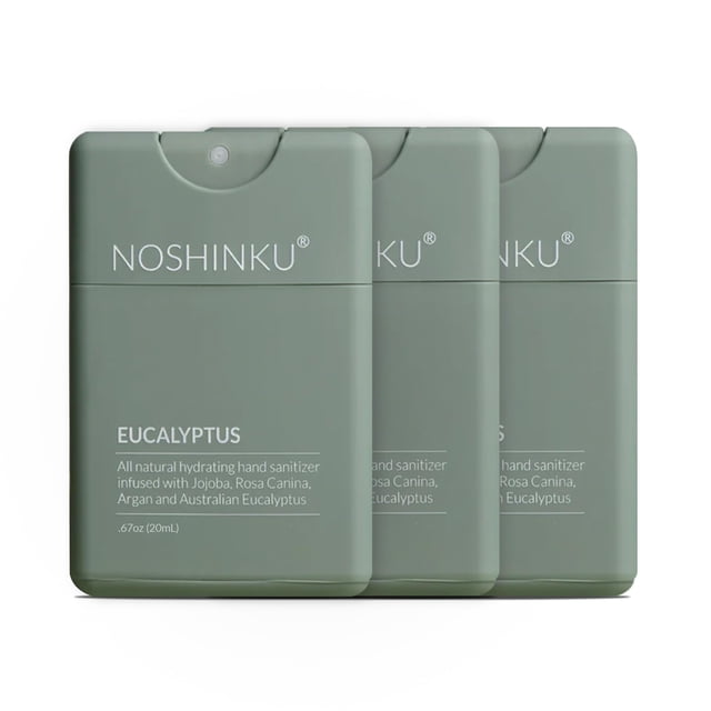 Desinfectante para manos Noshinku, bolsillo recargable, eucalipto, 50 ml, paquete de 3