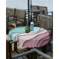 thumbnail image 2 of Green Pink Gradient Abstract Ripple Wave Table Cloth with Umbrella Hole and Zipper,Outdoor Tablecloth Waterproof Patio Table Cloths Spillproof Washable Table Cover Ombre Geometric Line, 2 of 6