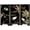 Black, variant on Hfppkn Mini Desktop 3 Panel Folding Screen Divider Wooden Bird Pattern 22cm Feng Shui Ornament Home Decor