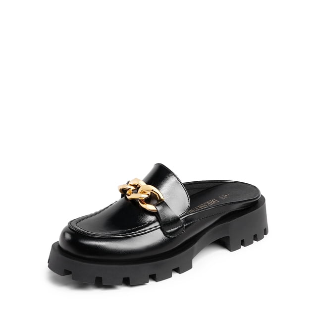 DREAM PAIRS Mules para Mujer Slip On Plataforma con Tacón Grueso