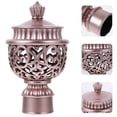 thumbnail image 2 of MasteelfCA 4PCS Roman Rod Hollow-out Head Decor Curtain Rod Decorative Head (Rose Gold), 2 of 7