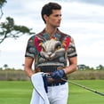 thumbnail image 3 of Honeii Vibrant Bunny Ride Print Polo Shirt, A Classic Short-Sleeved, Button-Down Golf Shirt for Men,Mens Polo Shirts Short Sleeve-3X-Large, 3 of 6