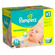 Pampers Swaddlers Diapers, Size Newborn, 128 Diapers