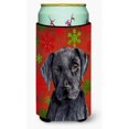 thumbnail image 1 of Labrador Copos de nieve rojos y verdes Vacaciones Navidad Niño alto Aislador de bebidas Aislador de bebidas Hugger, 1 of 1