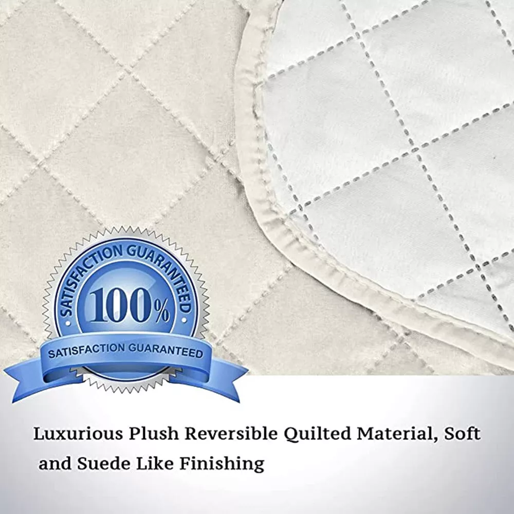 CJC Non-slip Sofa Cover Reversible Quilted Couch Slipcover Waterproof Tear Resistant Furniture Protector for Kids Pets, 3 Sizes