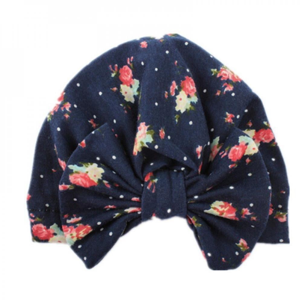 Baby Turbans Newborn Girl Headwraps Baby Girl Beanie Hat with Bow