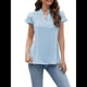 thumbnail image 2 of Blusas Elegantes Informales de Vestir para Mujer, Blusas de Corta con Volantes y Cuello en V, Blusas de Trabajo de Negocios Elegantes Azul XXL, 2 of 7