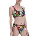 thumbnail image 2 of Daiia Easter Eggs2 printed 2 piece Swimsuit Bikinis for Women High Waisted Racerback Bathing Suits Summer Tummy Control Scoop Neck Swimwear-Large, 2 of 8
