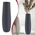 thumbnail image 5 of Large Flower Vase Tall Decorative Urn Gray Floor Pot Elegant Minimalist Design for Hotel Entryway Office Decor, 5 of 6