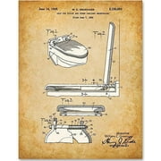 Toilet Seat Patent - 11x14 Unframed Patent Print - Great Bathroom Decor