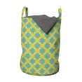 thumbnail image 1 of Victorian Laundry Bag, Bicolored Modern Damask Design of Rococo Retro Effect Pattern, Basket with Handles Drawstring Closure for Laundromats, 13" x 19", Turquoise and Earth Yellow, by Ambesonne, 1 of 4