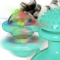 thumbnail image 1 of Juguete para gatos con molino de viento, suave, TPR, fuerte adsorción, interactivo para mascotas, plato giratorio, juguete para gatitos, color azul lago, 1 of 5