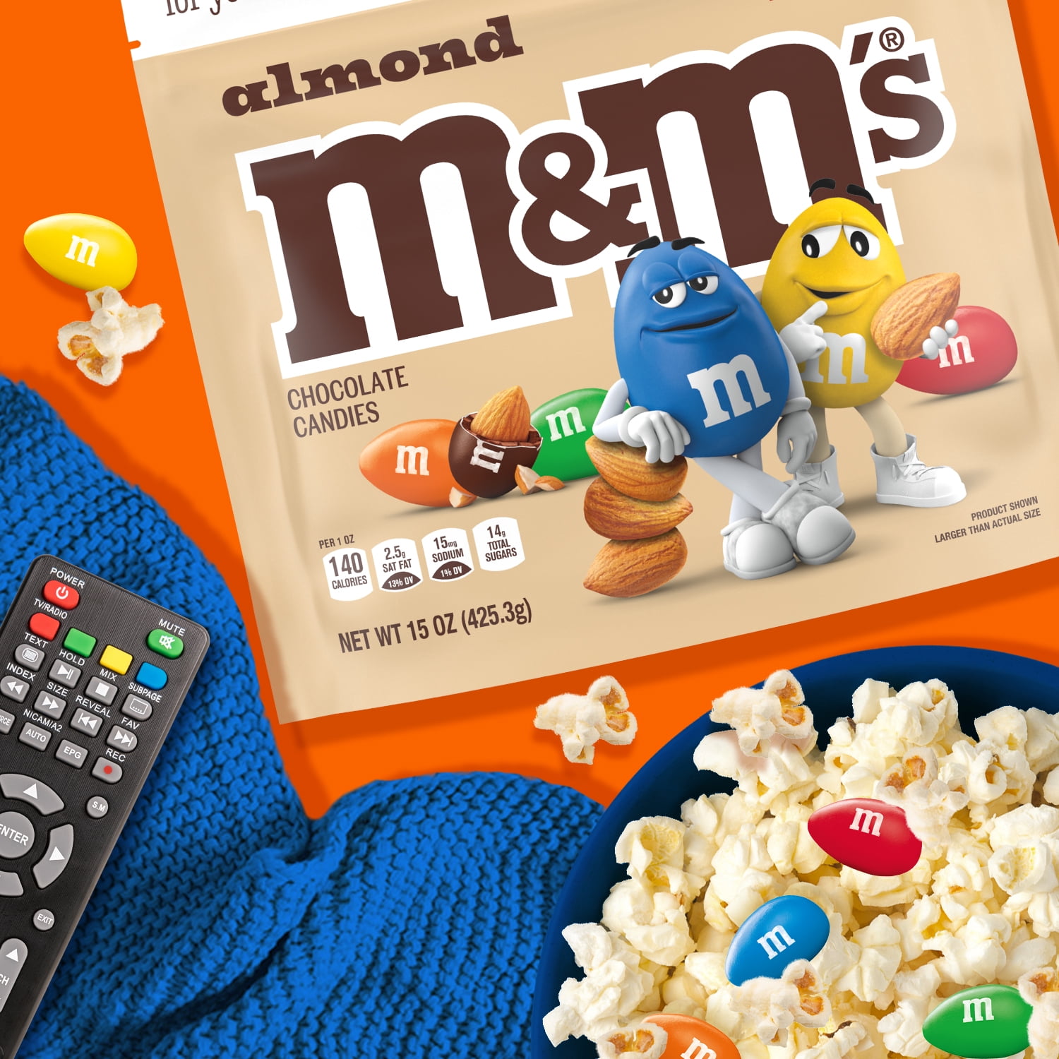 (3 pack) M&M's Almond Milk Chocolate Candy Family Size - 15 oz Bag