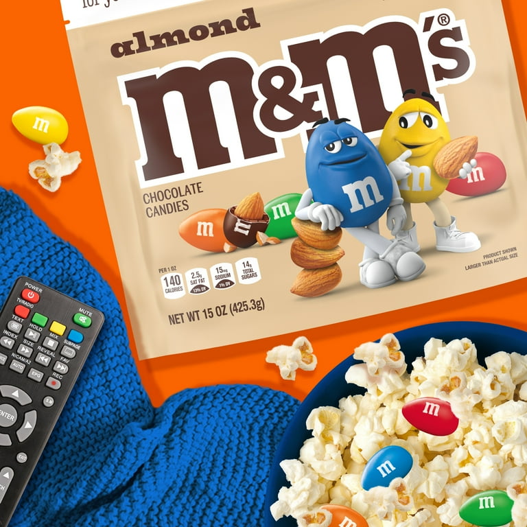 3 pack) M&M's Almond Milk Chocolate Candy Family Size - 15 oz Bag