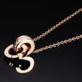 thumbnail image 4 of Stainless Steel Interlocking Circles Infinity Style Roman Numbers Wedding Statement Collar Necklace, 4 of 8