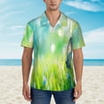 thumbnail image 2 of Daiia green grass and butterfly Print Hawaiian Shirt for Men Gentle Cotton Regular Short Sleeve Casual,Medium, 2 of 7