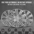 thumbnail image 2 of Wheel Cover Kit, 15 Inch Hubcaps Set of 4 Automotive Hub Caps with Universal Snap-On Retention Rings, 1-Tone ABS Plastic Silver Rim Covers for All Makes, Models (SG-5083-B-15), 2 of 7