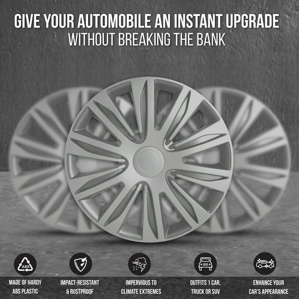 Wheel Cover Kit 14 Inch Hubcaps Set of 4 Automotive Hub Caps with
