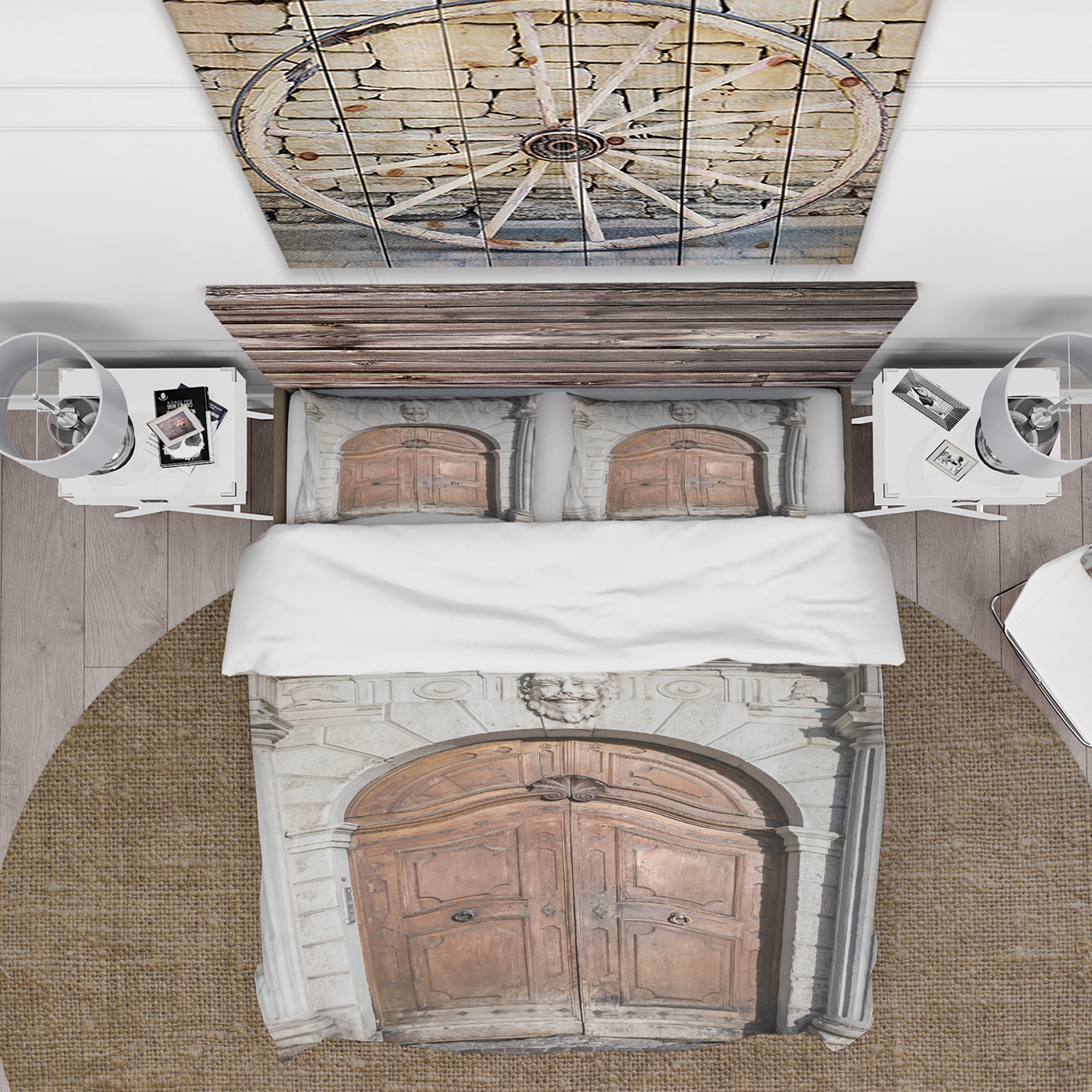 Designart 'Arched Medieval Palace Door' Vintage Duvet Cover Set