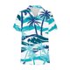 thumbnail image 4 of Top de Impresión Hawaiana de las Señoras, Moda de Manga Corta Solapa Casual Botón Blusa para las Vacaciones Y el Uso Diario, Camiseta Elástica de Verano, 4 of 6