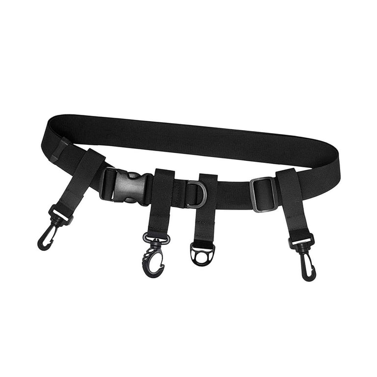 Fishing Adjustable Wader Belt for Fly Fishing Accessories with Swivel  Hooks, D Rings Black Color Easily Install Nylon Webbing Material 
