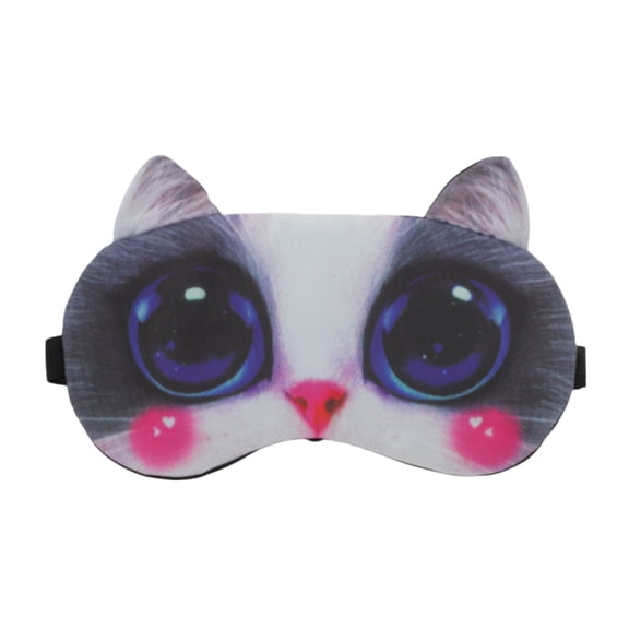 Unique Bargains 1 Pc Portable Cat Sleep Mask for Hotel White Fleece