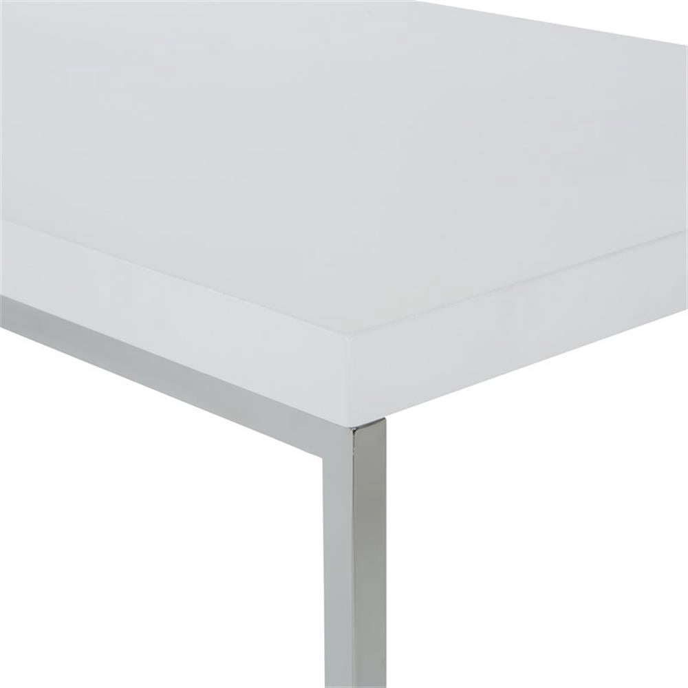 OSP Home Furnishings Wall Street Coffee Table. Chrome/White Finish.