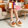 thumbnail image 5 of CLOUJI Cute Fuzzy House Halloween Print Slippers for Women Non- Memory Foam Shoes, 5 of 6