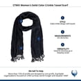 thumbnail image 4 of CTM  Solid Color Crinkle Tassel Scarf (Women), 4 of 4