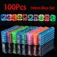 thumbnail image 3 of 100PCS/Set 6 Sided Dice 14mm D6 16 Transparent Optional Color Acrylic Rounded Edges Dice For Table Board Games Party DND, 3 of 5