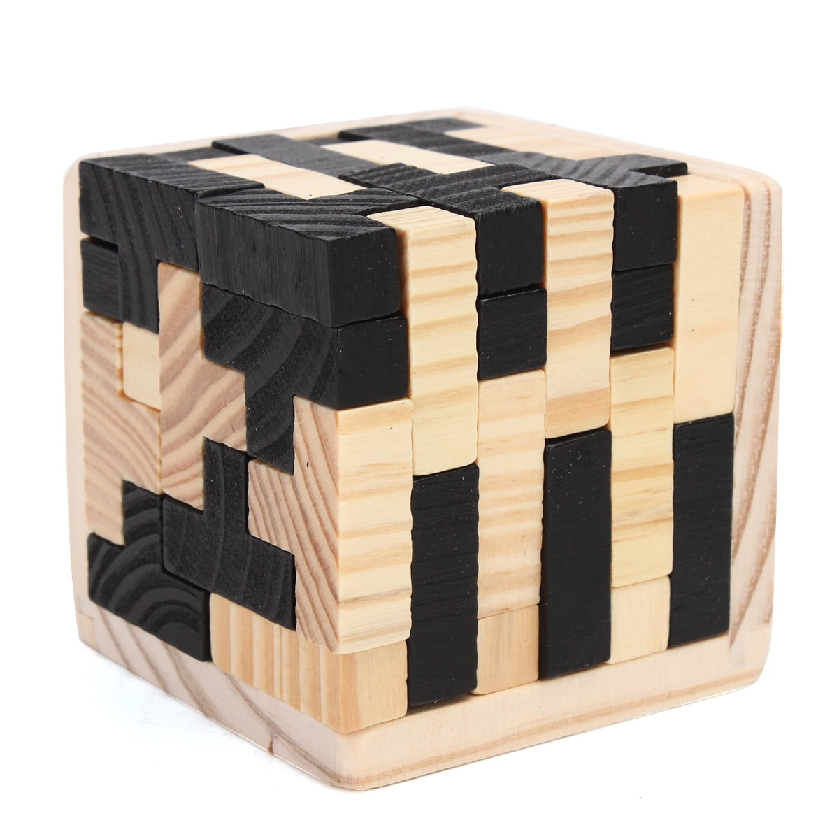 New 54Pcs Tetris Cube Brain Teaser Magic Wooden Intelligence Game 3D