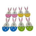 thumbnail image 3 of Sijial 10pcs Easter Pendent Colorful Home Decor Wooden Easter Cartoon Rabbit Egg Decoration For Party, 3 of 3