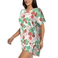thumbnail image 2 of Bingfone Strawberry Print Pajamas Sets for Women Soft Short-Sleeved Pjs with Lounge Shorts Two Piece Sleepwear, 2 of 8