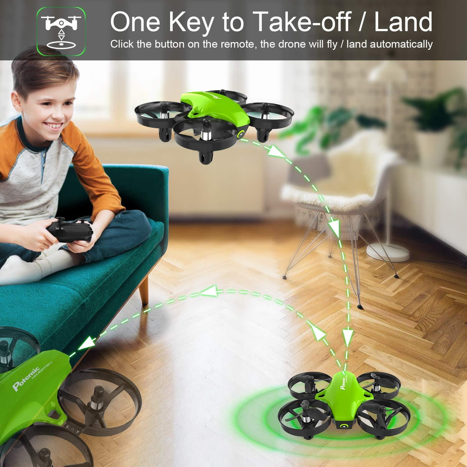 Potensic Upgraded A20 Mini Drone Easy to Fly Even to Kids and Beginners, RC  Helicopter Quadcopter with Auto Hovering, Headless Mode, Extra Batteries 