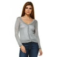 thumbnail image 1 of Christine V Women's Lightweight Sheer Cardigan - Heather Grey - Large, 1 of 3