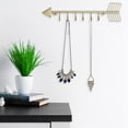 thumbnail image 2 of MyGift Arrow Design Wall Mounted Brass-Tone Metal 6 Hook Necklace Organizer Hanging Rack, 2 of 4