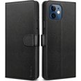 thumbnail image 1 of Compatible con funda tipo cartera para iPhone 12, funda de piel con ranuras para tarjetas de crédito, función atril, funda protectora con cierre magnético para iPhone 12/12 Pro 6.1, 1 of 5