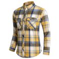 thumbnail image 2 of ZCFZJW Mens Plaid Shirts Cotton Long Sleeve Casual Big and Tall Fashion Slim Fit Button Down Flannel Lapel Collared Dress Shirts Tops Orange XL, 2 of 7