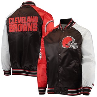 Men's Cleveland Browns Starter White/Brown Thursday Night Lights Half-Snap  Hoodie Jacket