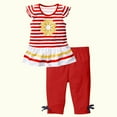 thumbnail image 4 of TMOYZQ Baby Days Savings!Toddler Little Girls Flower Stripe Outfits Casual Ruffle Short Sleeve Shirt Tops + Pant Set Kids Fall Summer 2Pcs Baby Clothes On Clearance, 4 of 7