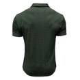 thumbnail image 4 of VSSSJ Mens Shirts Button Up Textured Business Work T Shirts Casual Solid Color Slim Fit Short Sleeve Summer Golf Tee Shirt Green M, 4 of 6