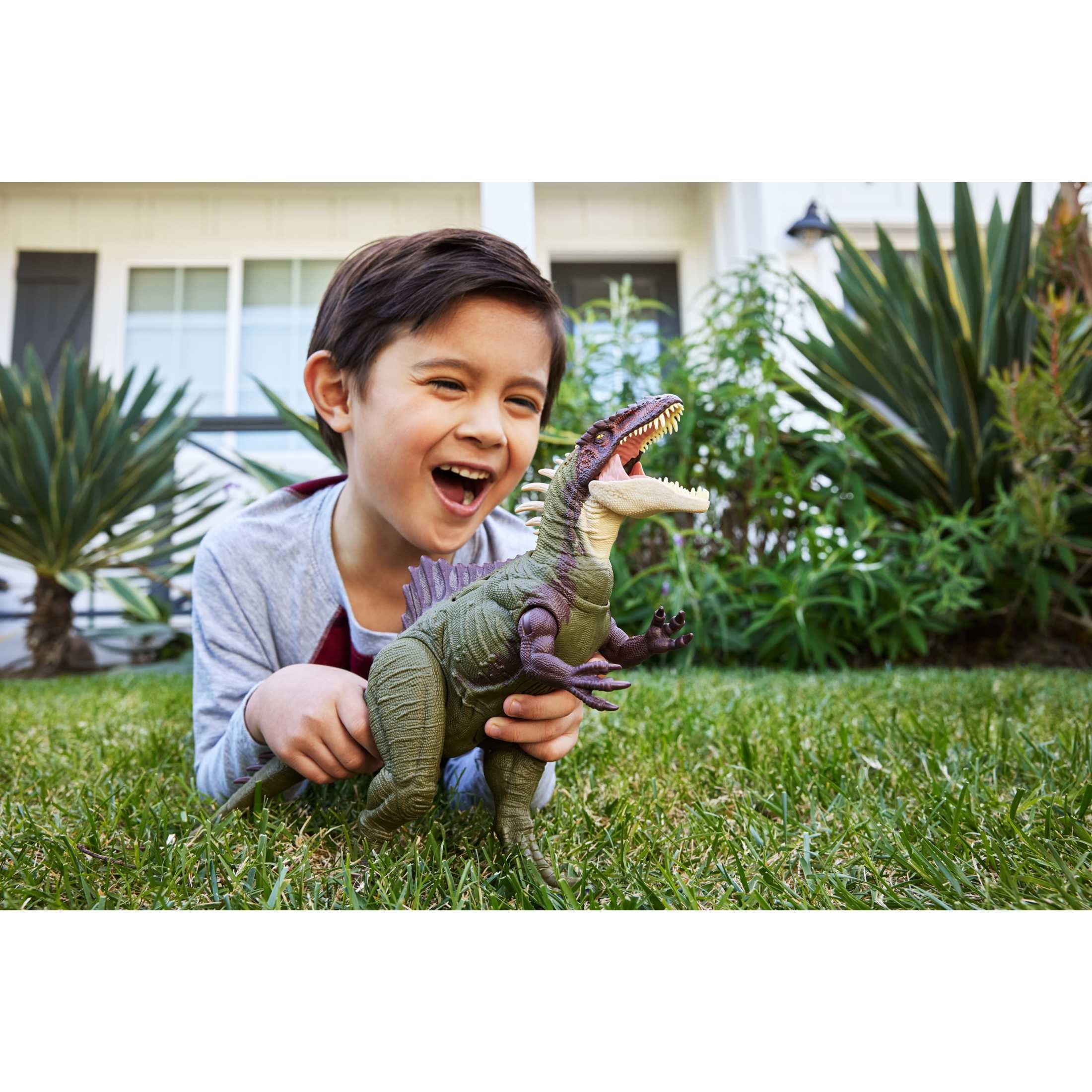 Jurassic World Chaos Theory Battle Roarin’ Becklespinax Dinosaur Action Figure Toy, Rampage Strike