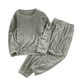 thumbnail image 2 of Conjunto de pijama de terciopelo grueso y cálido para mujer, de color liso y holgado, con pantalones de poliéster para invierno., 2 of 6