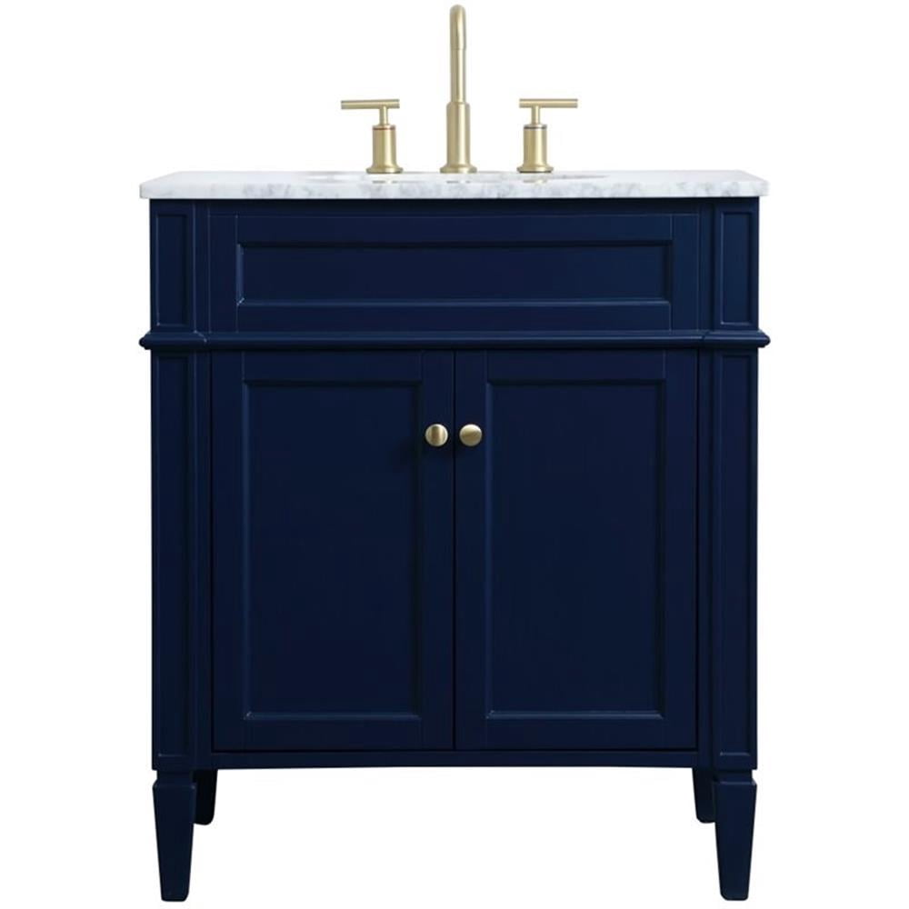 30 inch single bathroom vanity in blue