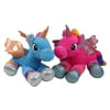 Set of 2 Super Soft and Plush Pink and Blue Sitting Winged Unicorns Stuffed Animal Figures 23.5"