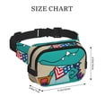 thumbnail image 4 of Fotbe Cool Dino Playing Skateboard Cangurera Cuadrada con Estampado de Doble Capa, Bolsa de Cintura Ajustable Mini para Hombres y Mujeres, 4 of 9