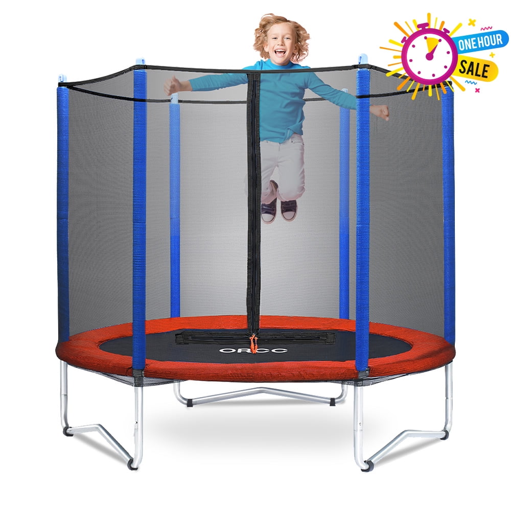 Udgående Lade være med ven ORCC 4.5/5ft Toddler Trampoline, Small Trampoline with Safety Enclosure and  Heavy-Duty Steel Frame, Perfect for Kids to Jump, Supports up to 220 Pounds  - Walmart.com